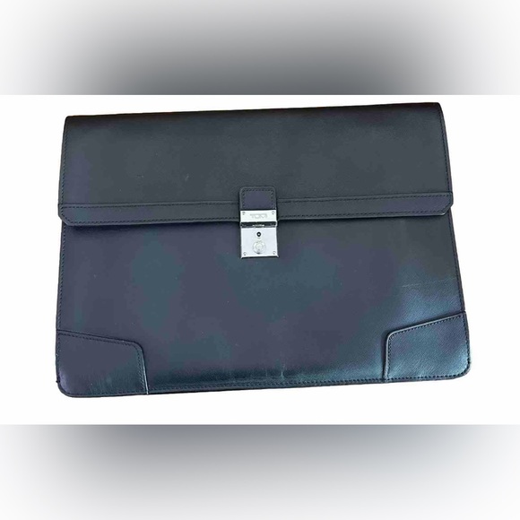 Tumi Other - Tumi black leather laptop travel carrying case
